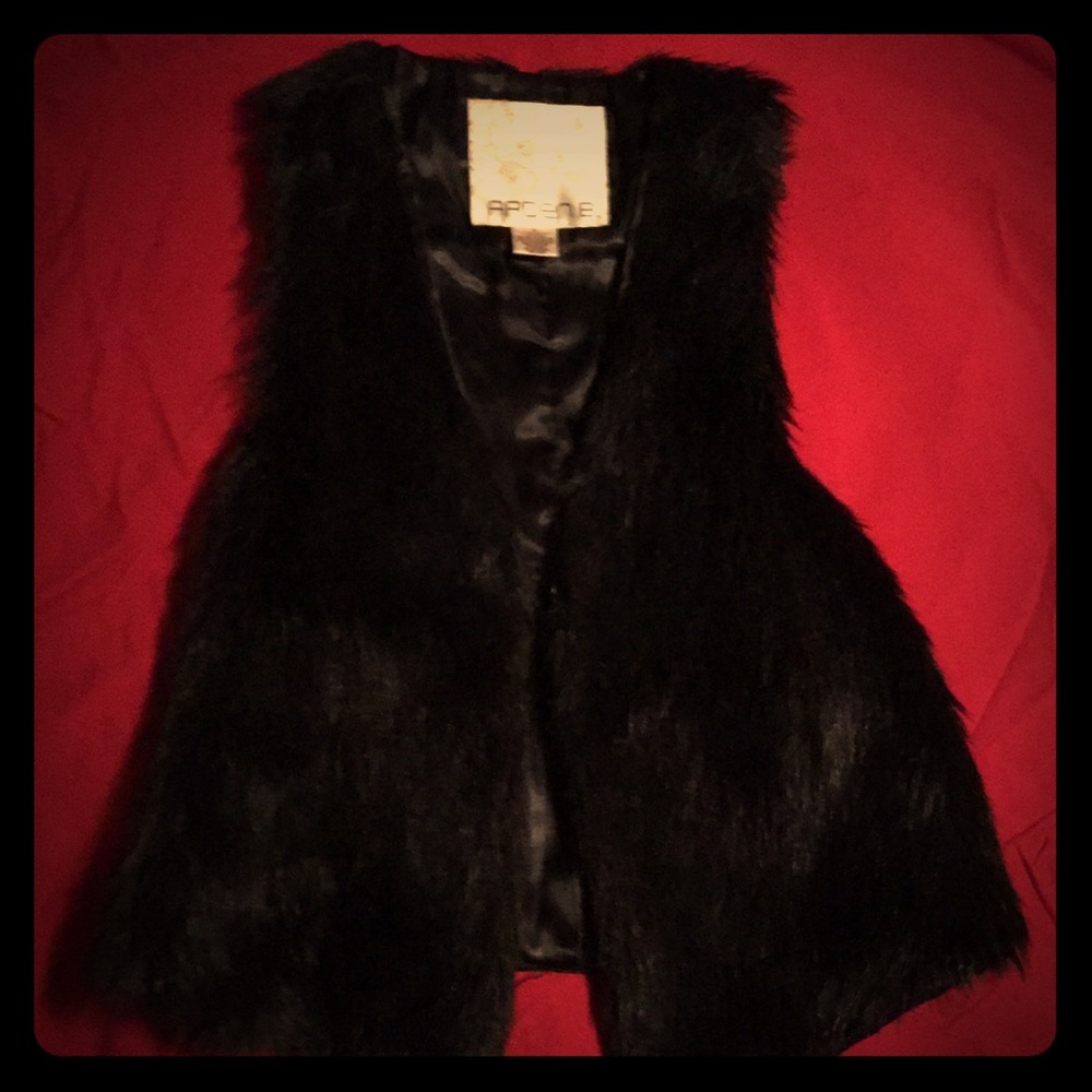 Furry black vest